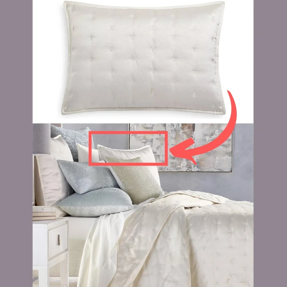 NEW [ 1 King ] Quilted Pillow Sham for‎ Hudson Park Nouveau White